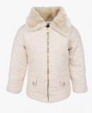 Cutecumber Beige Solid Padded Jacket Girls