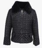 Cutecumber Black Self Design Quilted Jacket Girls