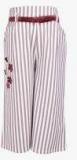 Cutecumber Cream Striped Smart Regular Fit Culotte Girls