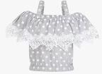 Cutecumber Grey Printed Party Top Girls