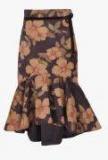 Cutecumber Mauve & Brown Printed Trumpet Midi Skirt girls