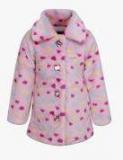 Cutecumber Peach Printed Quilted Jacket Girls