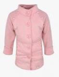 Cutecumber Pink Solid Quilted Jacket Girls