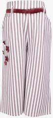 Cutecumber White Striped Smart Regular Fit Culotte girls