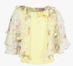 Cutecumber Yellow Printed Cape Top Girls