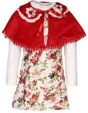 Daffodils Red Party Dress Girls