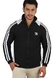 Dazzgear Solid Black Track Jacket Men