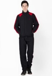 Dazzgear Solid Black Tracksuit Men