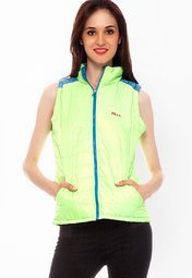 Dazzgear Solid Green Jacket Women