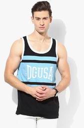 Dc Rd Knockout Kttp Black Round Neck Vests men