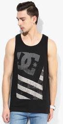 Dc This Way Out Tank Black Printed Round Neck Vest men