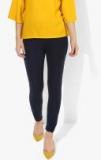 De Moza Navy Blue Solid Leggings Women