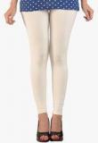 De Moza White Solid Legging Women