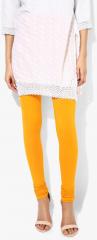 De Moza Yellow Solid Leggings women