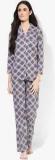 De-nap Grey Checked Pyjama Set Women