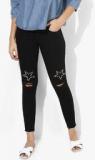 Deal Jeans Black Embellished Mid Rise Skinny Fit Jeans women