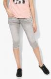 Deal Jeans Grey Washed Capri Women