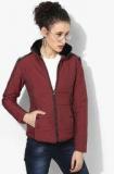 Deal Jeans Maroon Solid Winter Jacket Women