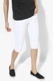 Deal Jeans White Solid Capri women