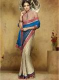 Desibutik Blue Embroidered Saree Women