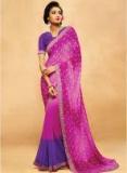 Desibutik Magenta Printed Saree Women