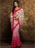 Desibutik Pink Printed Saree Women