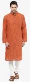 Design House Orange Striped Kurta Men