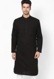 Design House Solid Black Long Kurta Men