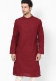 Design House Solid Maroon Long Kurta Men