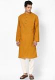 Design House Solid Mustard Yellow Kurta Men