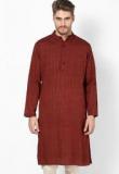 Design House Solid Red Long Kurta Men