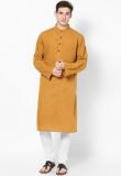 Design House Solid Yellow Kurta Men