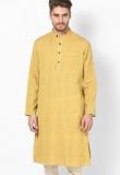 Design House Solid Yellow Long Kurta Men