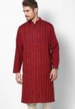 Design House Striped Maroon Long Kurta Men