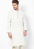 Design House Striped White Long Kurta men