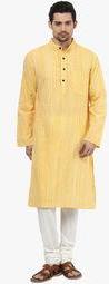 Design House Yellow Striped Kurta men