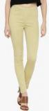 Devis Beige Solid Jeggings Women