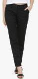 Devis Black Solid Slim Fit Trouser Women