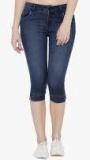 Devis Blue Solid Capris Women