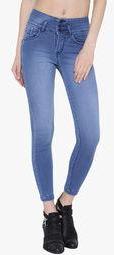 Devis Light Blue Washed Mid Rise Skinny Jeans women