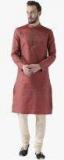 Deyann Maroon Self Design Kurta Pyjama men