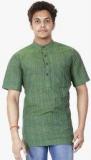 Dhrohar Green Striped Kurta men