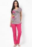 Disney By July Nightwear Grey Printed Pyjama & Top Nightwear Sets Women