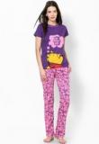 Disney By July Nightwear Purple Printed Pyjama Set women