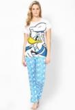 Disney By July Nightwear White Printed Pyjama & Top Nightwear Sets Women