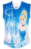 Disney Princess Blue Polyester Top For Girls Girls