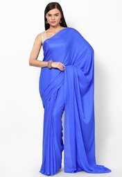 Diva Fashion Jaquard Blue Printed Saree Women