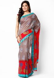 Diva Fashion Silk Blend Multi Printed Saree Women