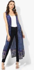 Divina Blue Printed Shrug women