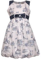 Doodle Navy Blue Casual Dress Girls